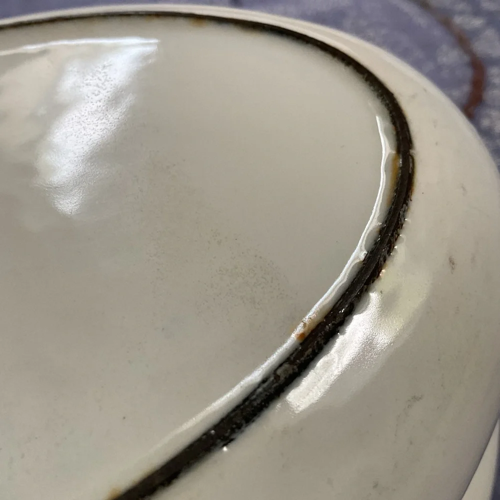 Vintage DRU Holland Enamel Cast Iron Mini Casserole White Dish No Lid